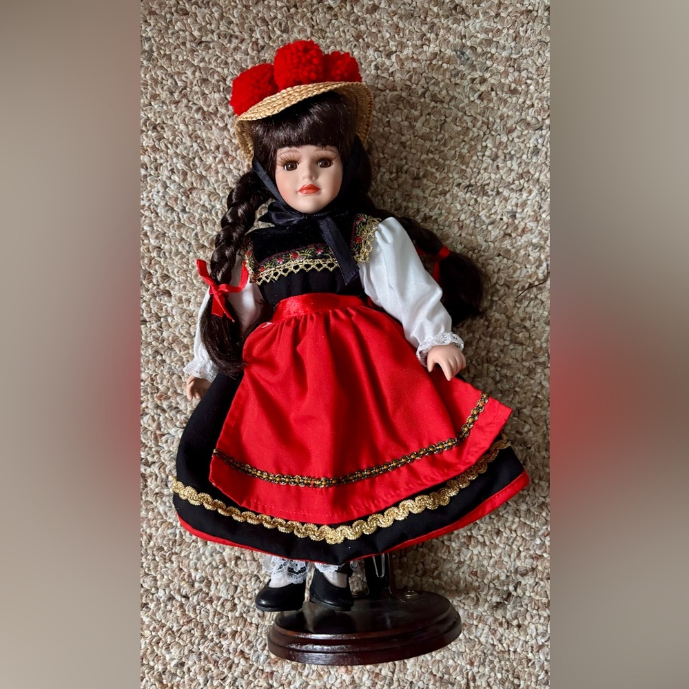 Vintage German Folk Porcelain Doll